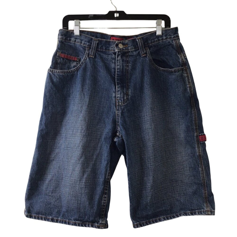 U.S. Polo Assn. Shorts Men’s 33 Blue Denim Cargo Jean Utility Carpenter Pockets